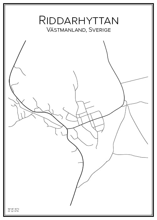Stadskarta över Riddarhyttan