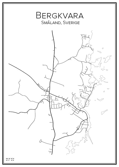 Stadskarta över Bergkvara