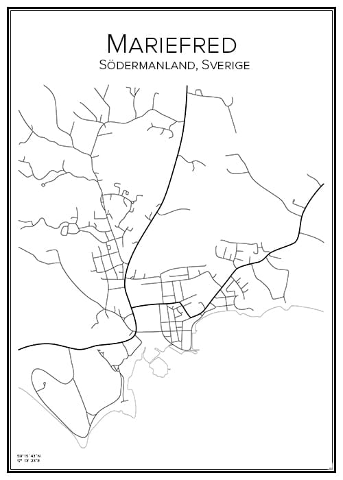 Stadskarta över Mariefred