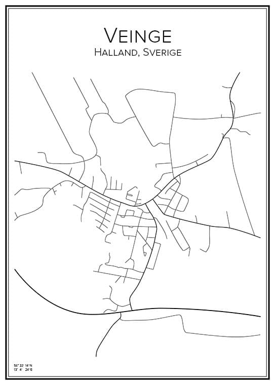 Stadskarta över Veinge