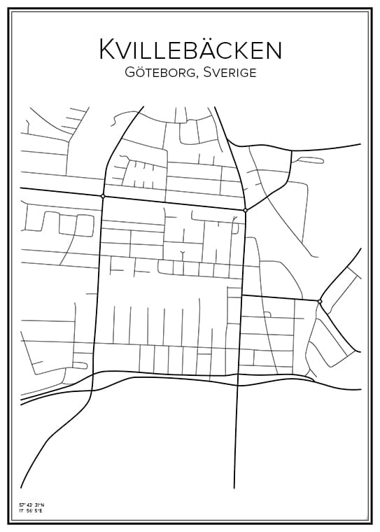 Stadskarta över Kvillebäcken