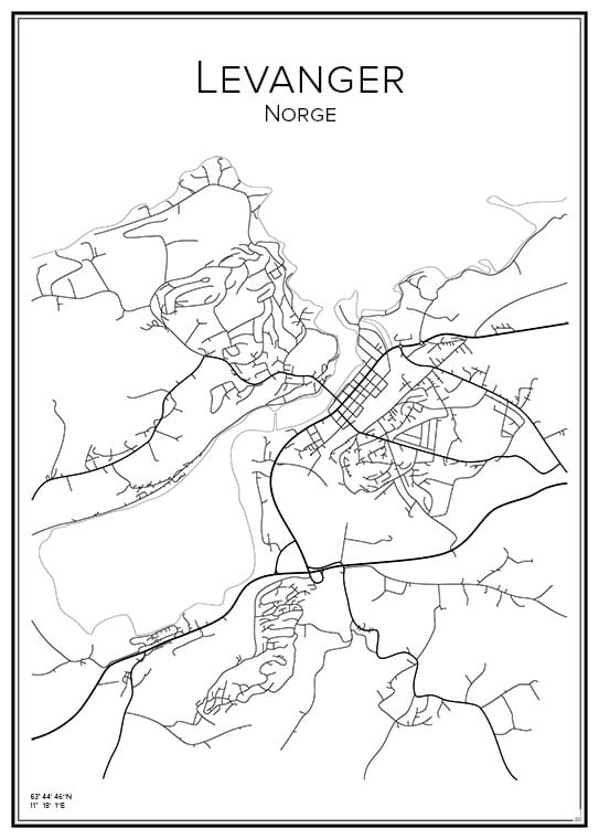 Stadskarta över Levanger