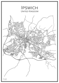 Stadskarta över Ipswich