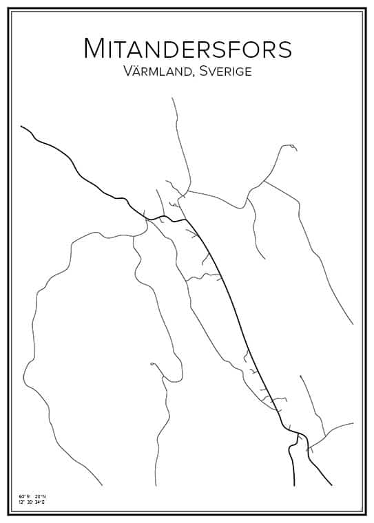 Stadskarta över Mitandersfors