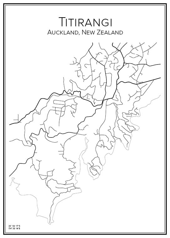 Stadskarta över Titirangi