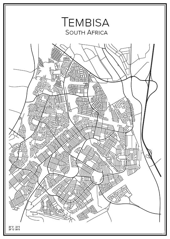 Stadskarta över Tembisa