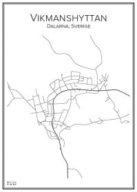 Stadskarta över Vikmanshyttan
