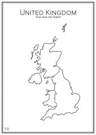 Stadskarta över Storbritannien