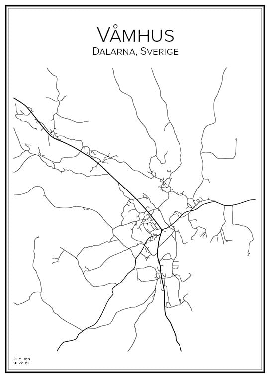 Stadskarta över Våmhus
