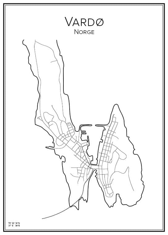 Stadskarta över Vardø