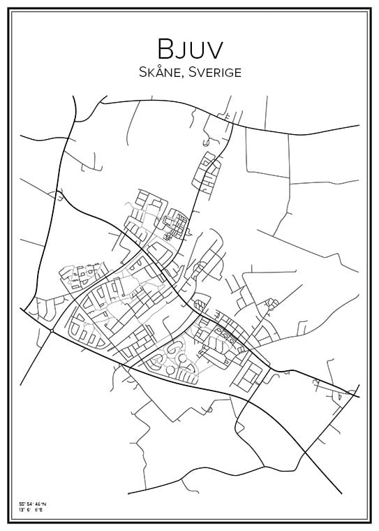 Stadskarta över Bjuv