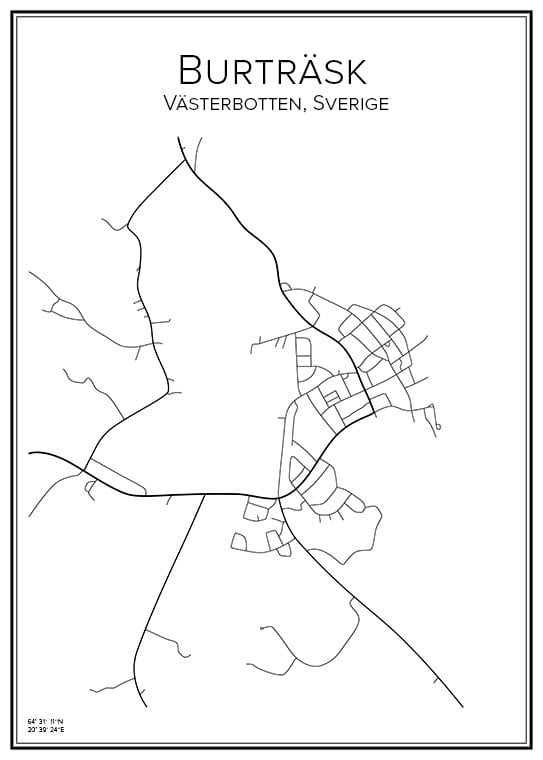 Stadskarta över Burträsk