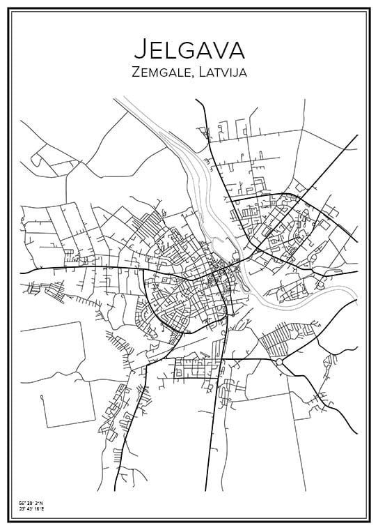 Stadskarta över Jelgava
