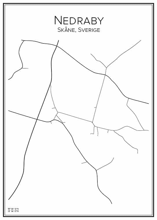 Stadskarta över Nedraby