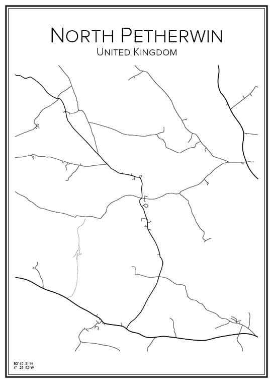 Stadskarta över North Petherwin