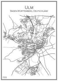Stadskarta över Ulm