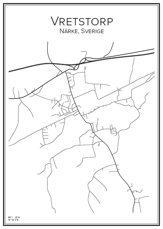 Stadskarta över Vretstorp