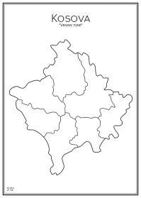 Stadskarta över Kosovo