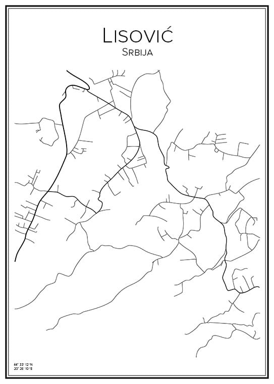 Stadskarta över Lisović
