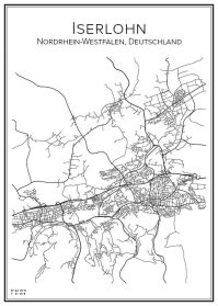 Stadskarta över Iserlohn