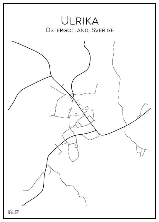 Stadskarta över Ulrika