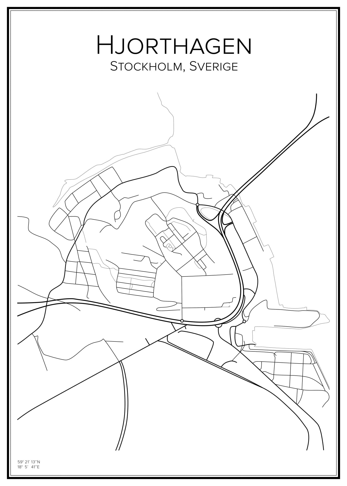 Stadskarta över Hjorthagen