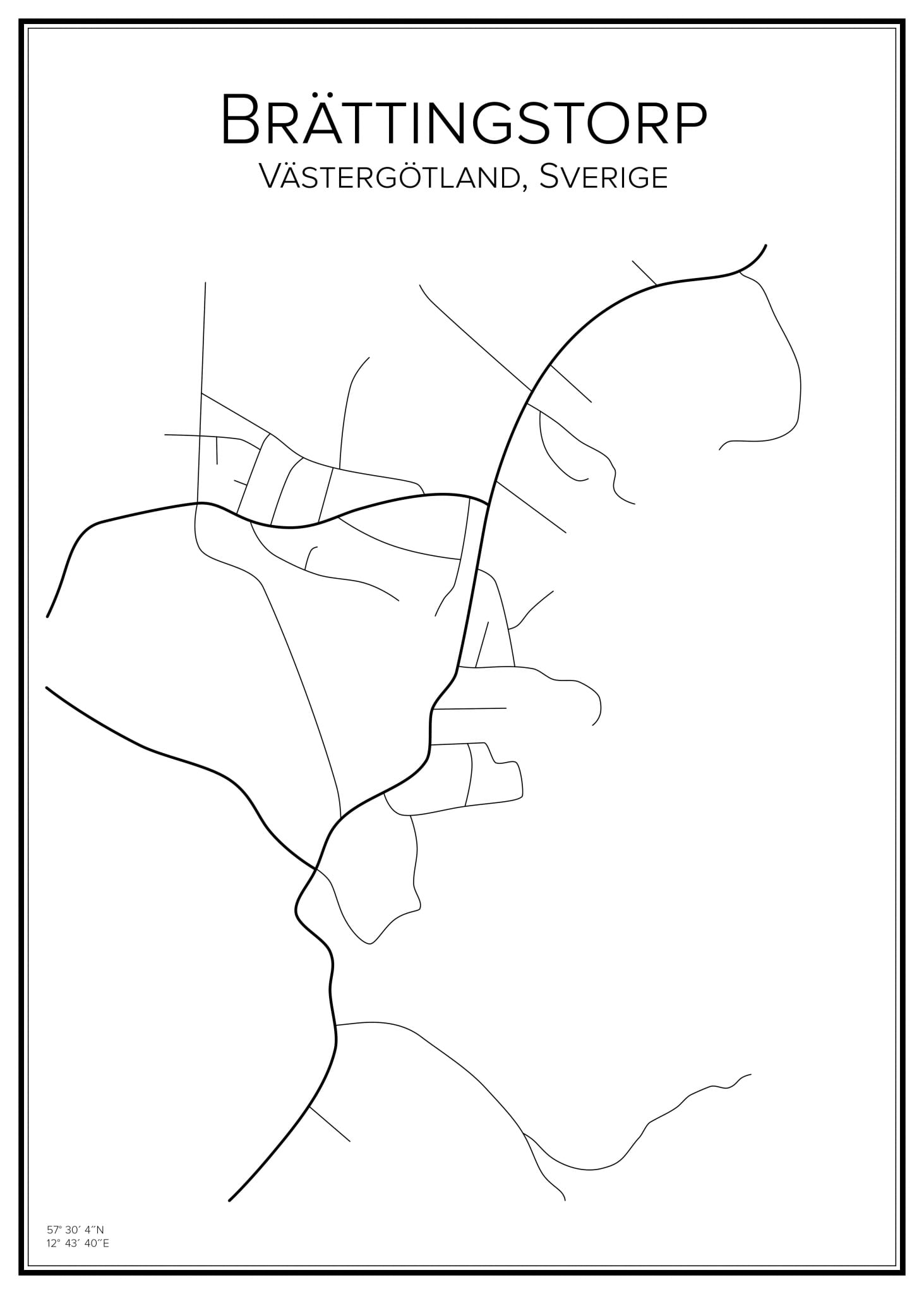 Stadskarta över Brättingstorp