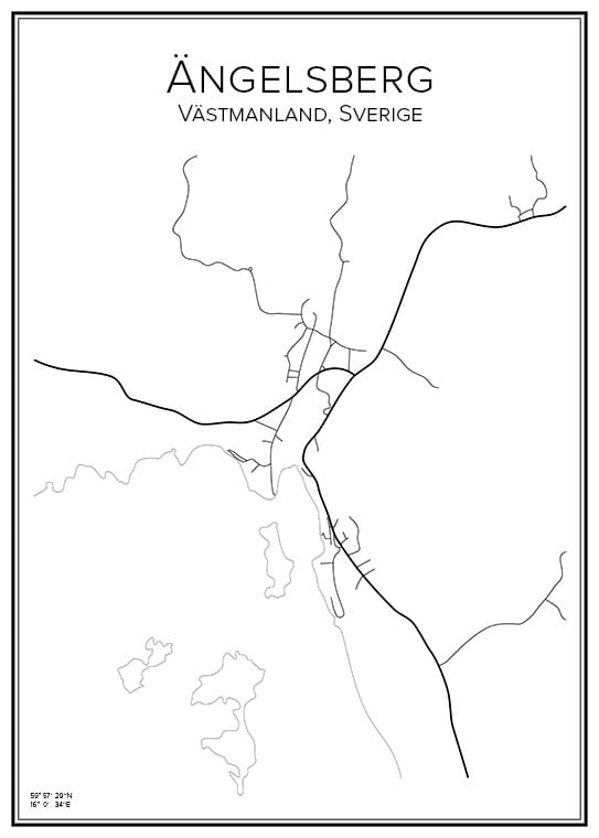 Stadskarta över Ängelsberg