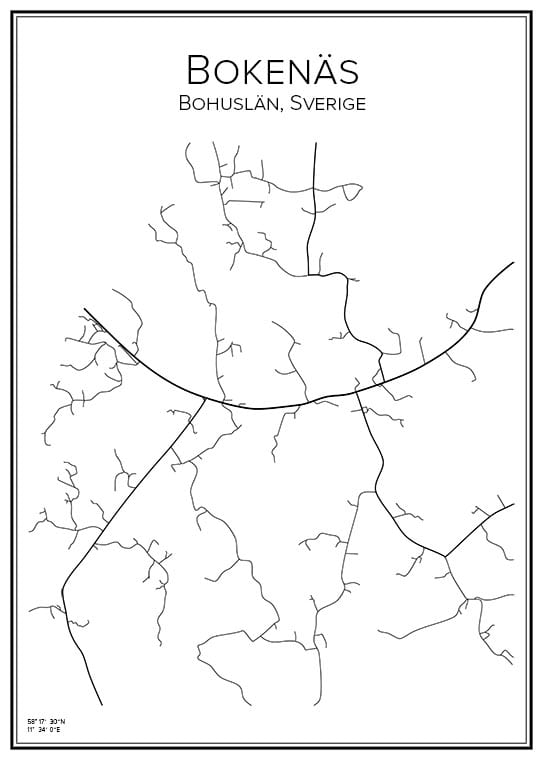Stadskarta över Bokenäs