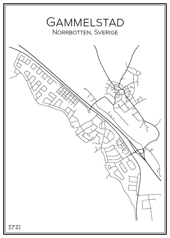 Stadskarta över Gammelstad