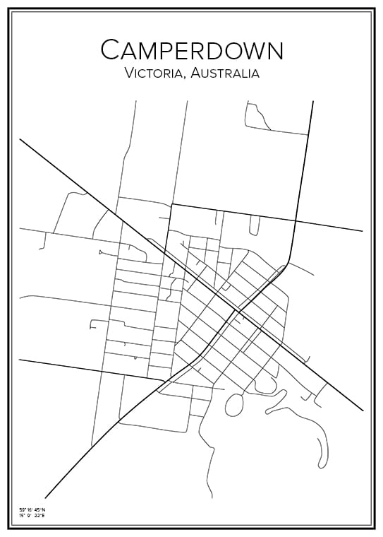 Stadskarta över Camperdown