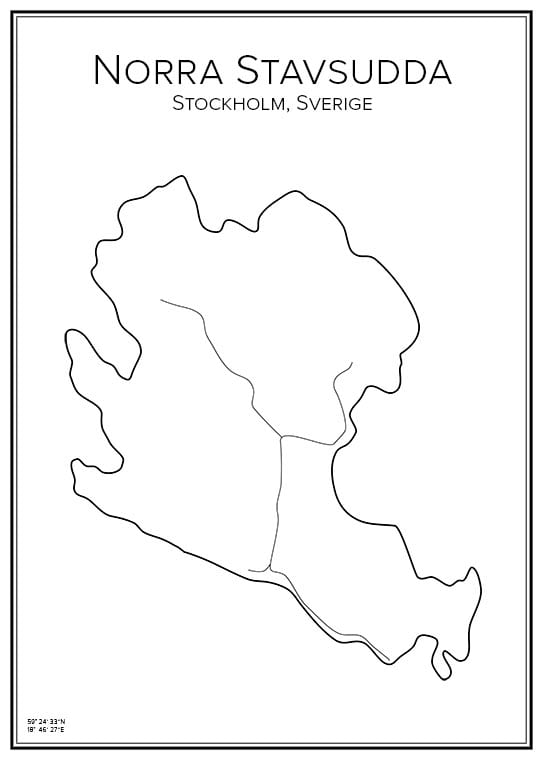 Stadskarta över Norra Stavsudda