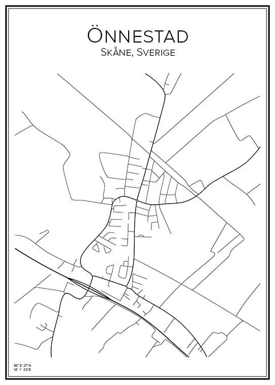 Stadskarta över Önnestad