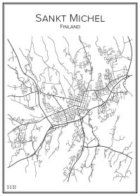Stadskarta över Sankt Michel