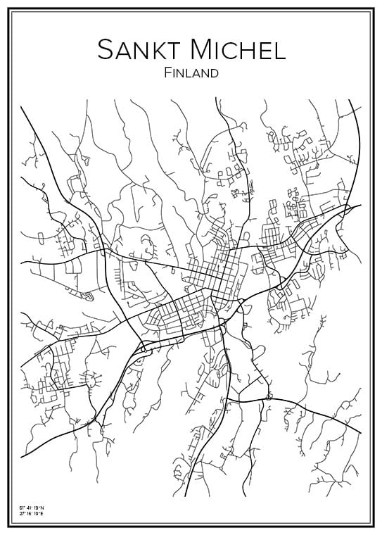 Stadskarta över Sankt Michel