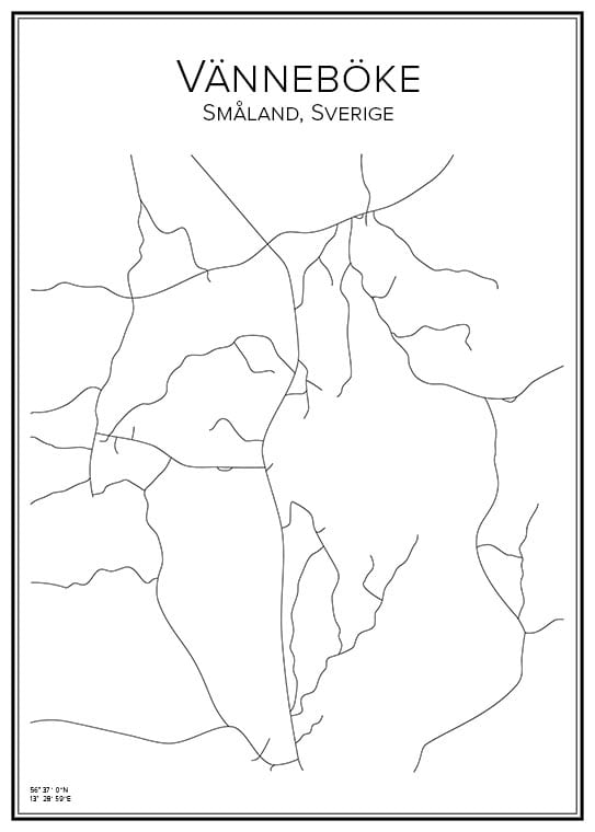 Stadskarta över Vänneböke