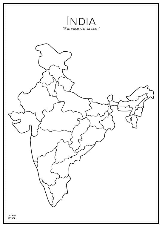 Stadskarta över Indien