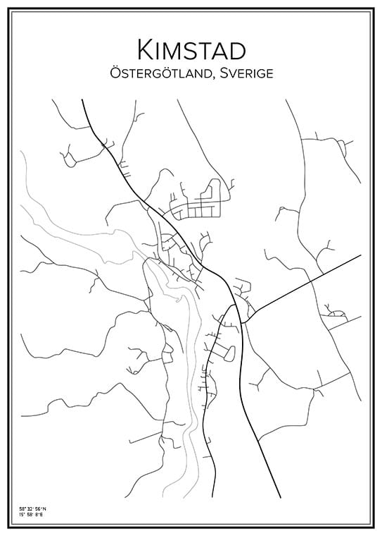 Stadskarta över Kimstad