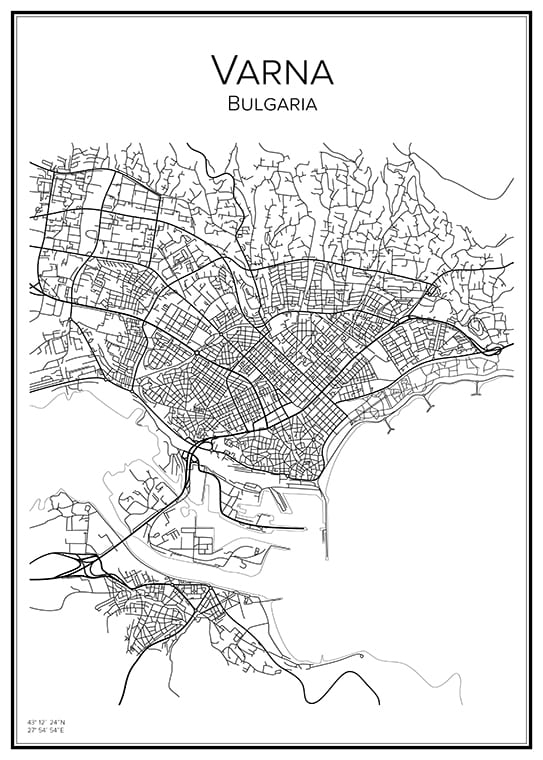 Stadskarta över Varna