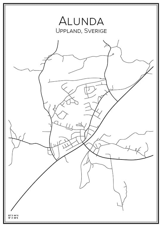 Stadskarta över Alunda