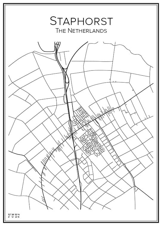 Stadskarta över Staphorst