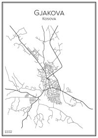 Stadskarta över Gjakova