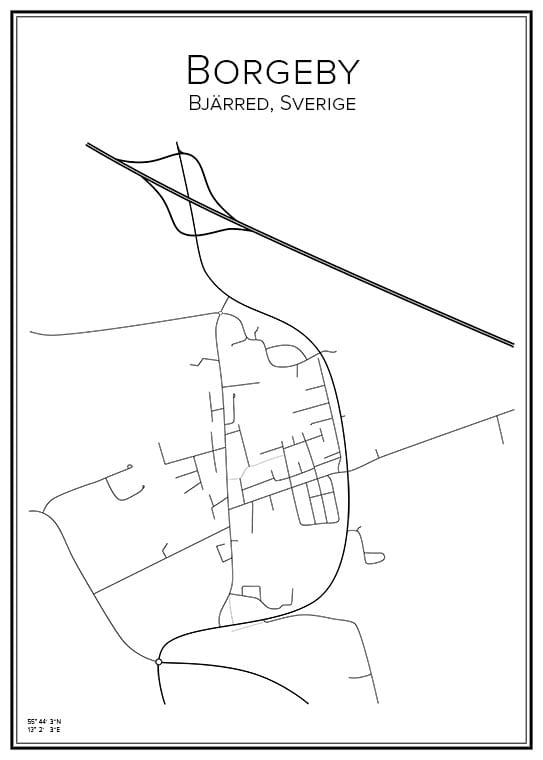 Stadskarta över Borgeby