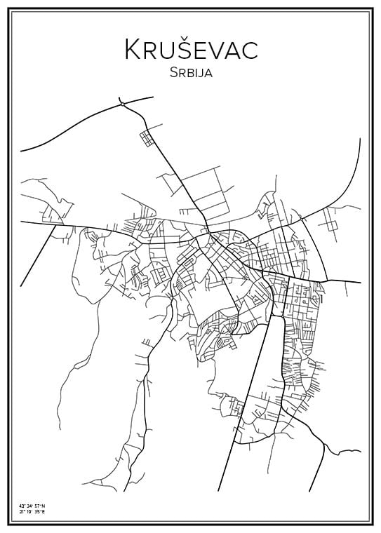 Stadskarta över Krusevac