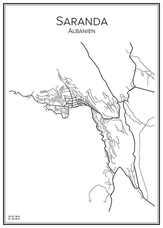 Stadskarta över Saranda