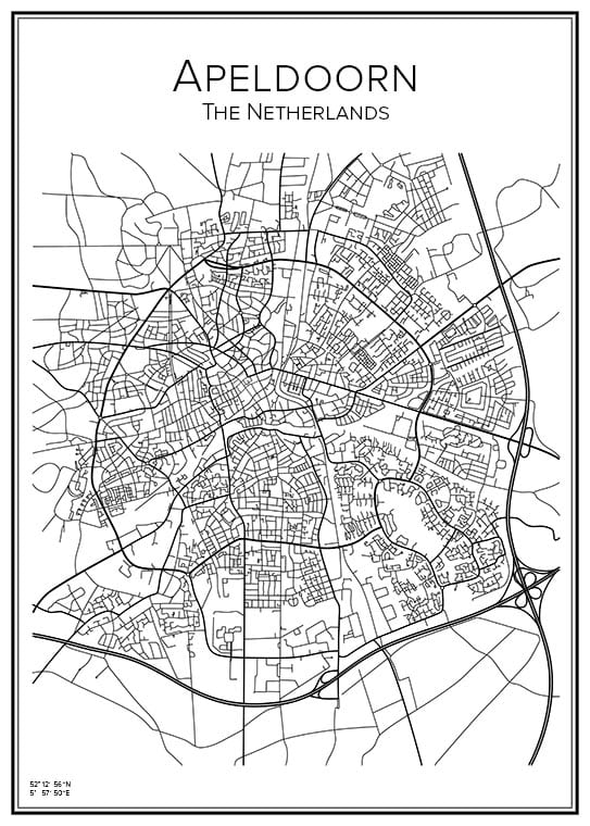Stadskarta över Apeldoorn