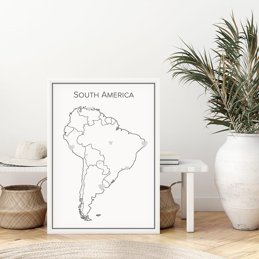 Markeringskarta över Sydamerika