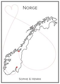 Kärlekskarta över Norge