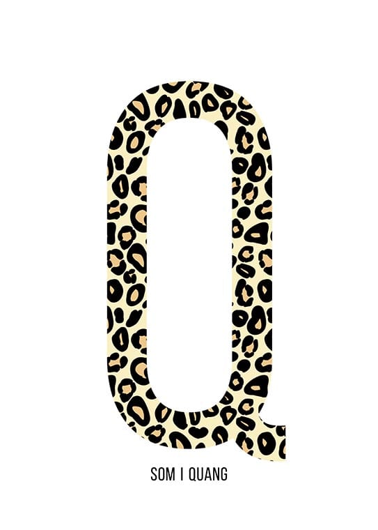 Bokstaven Q leopard