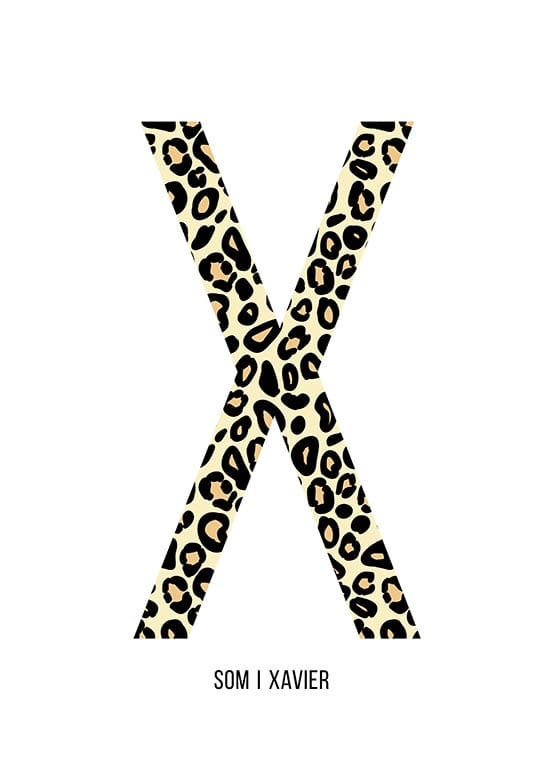Bokstaven X leopard